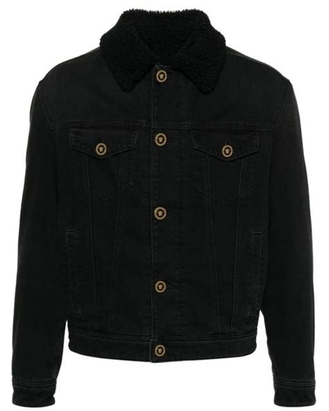 versace shearling collar aviator jacket|net a porter Versace jacket.